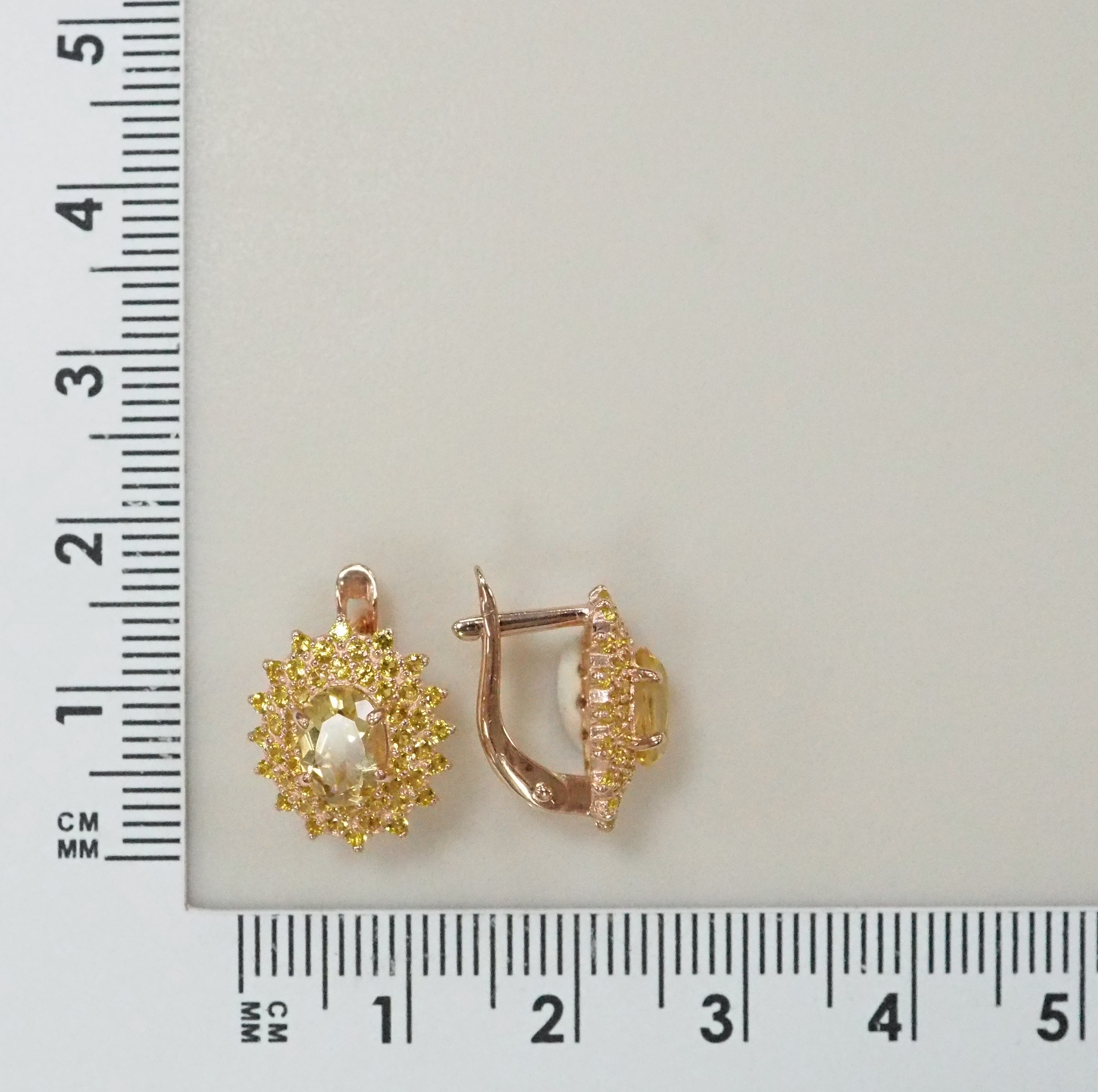Серебряные серьги с цитринами